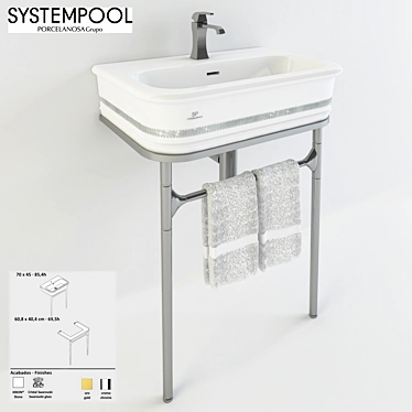 Epoque Swarovski Washbasin: Porcelanosa Grupo 3D model image 1 