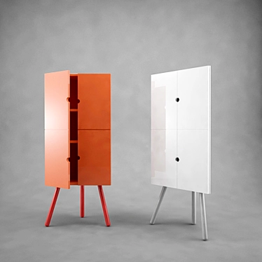 Corner Cabinet with Unique Design 3D model image 1 