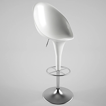 Modern Terry Bar Stool: White & Black 3D model image 1 