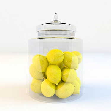 Zesty Lemon Jar 3D model image 1 