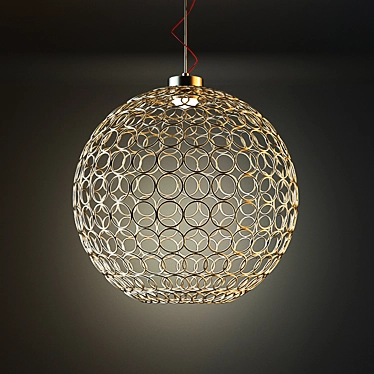 Elegant Metal Ring Lamp 3D model image 1 