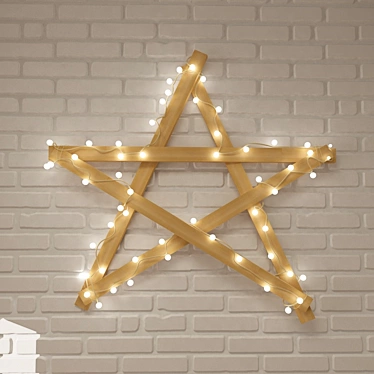 Scandinavian Star Garland Decor 3D model image 1 