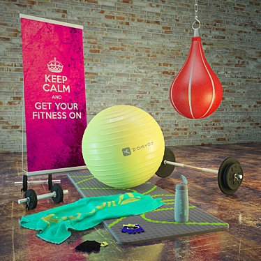 Fitness Inventory Set 3D model image 1 