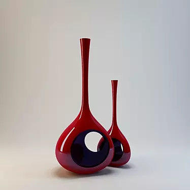 Crimson Elegance: Russian Red Vase 3D model image 1 