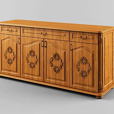 Spacious Four-Drawer Dresser 3D model image 1 