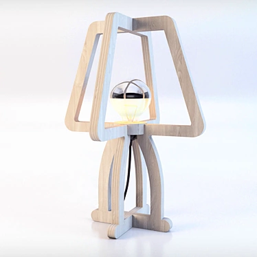 Title: Abstract Plywood Desk Lamp 3D model image 1 