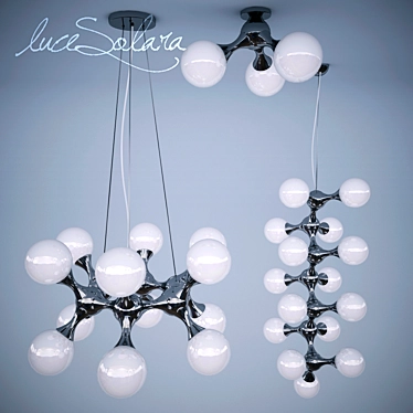 LuceSolara 3024 - Modern Chrome/White Pendant Light Collection 3D model image 1 