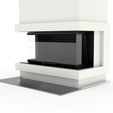 Sleek Anthrazit Brunner Panorama Fireplace 3D model image 1 