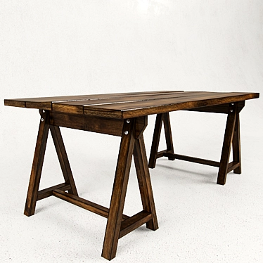Vintage Style Dining Table 3D model image 1 