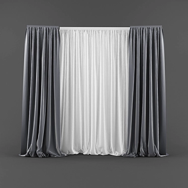 Modern Style Window Curtains 3D model image 1 