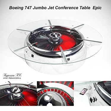 Title: 747 Jumbo Jet Conference Table 3D model image 1 