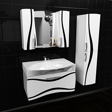 Modern 800 Edelform Bathroom Set 3D model image 1 