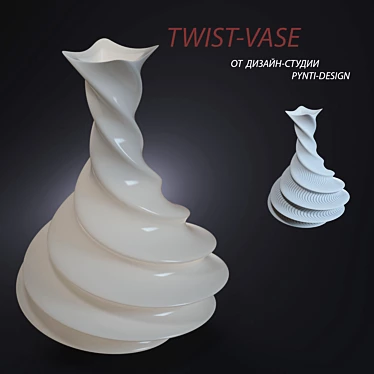 Elegant Twist: Vase with a Twist 3D model image 1 
