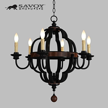 Elegant Kelsey 6-Light Chandelier 3D model image 1 