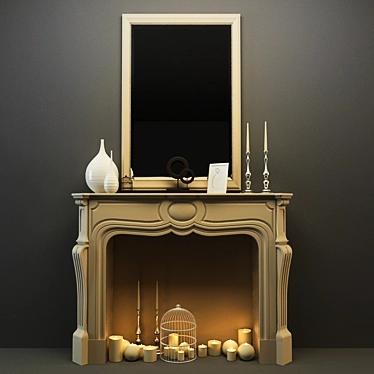 Elegant Hearth: Decorative Fireplace 3D model image 1 