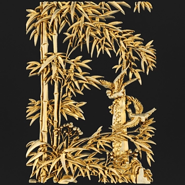 Elegant Bamboo Bas-Relief 3D model image 1 