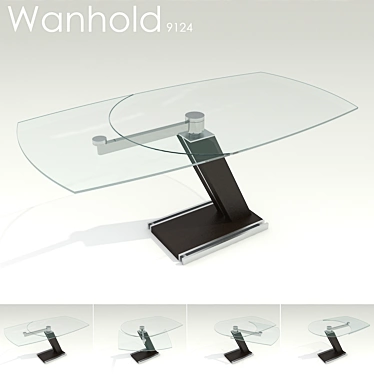 Elegant Glass Folding Table 3D model image 1 