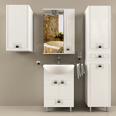 Title: Bathroom Furniture Set 3D model image 1 