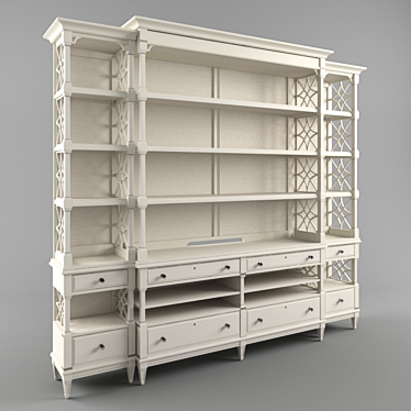 Elevate Your Space: Stanley Preserve-Pavilion Media Bookcase 3D model image 1 