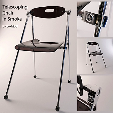 Smoke Telescoping Chair: Stylish, Compact, and Versatile 3D model image 1 