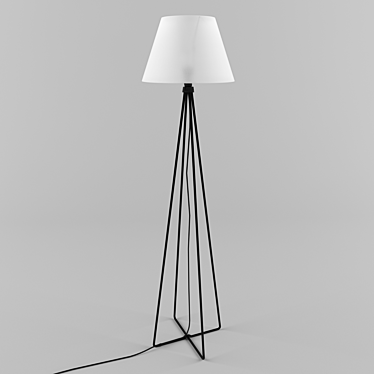 Minimalist Floor Lamp with Ostorp Olsten Shade 3D model image 1 