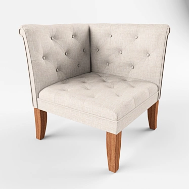 Uttermost Tahtesa Corner Chair - Elegant Ecru 3D model image 1 