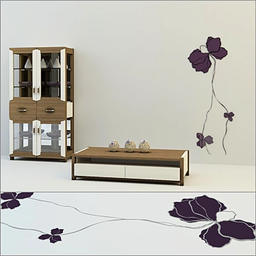 Elegant Furniture Showcase with Decor 3D model image 1 