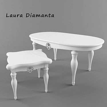 Sleek Laura Diamanta Dining Table 3D model image 1 