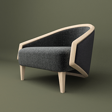 Cozy Wood Club Chair 3D model image 1 