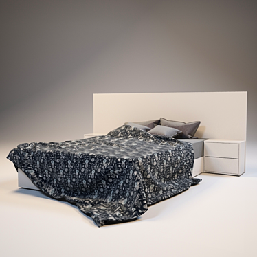 Comfort Dream Bed: Cozy Bed + Luxury Bedding 3D model image 1 