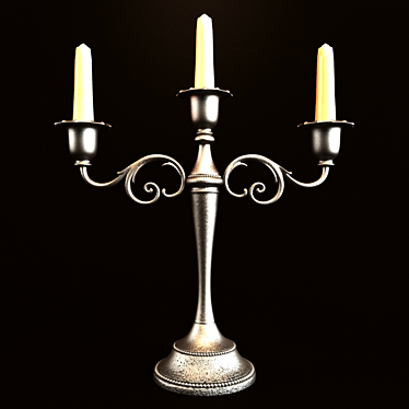 Elegant Alloy Candle Holder 3D model image 1 