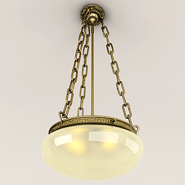 Antique Brass Pendant Berlin Lamp 3D model image 1 