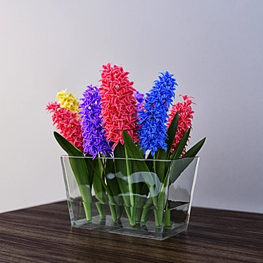 Elegant Hyacynth Flower Arrangement 3D model image 1 