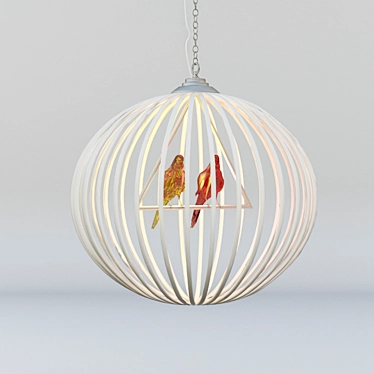 Tweeting Birds Chandelier 3D model image 1 