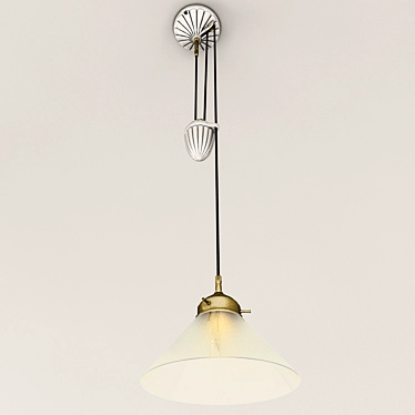 Antique Berliner Brass Pendant: Rise & Fall 3D model image 1 