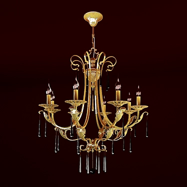 Elegant Kolarz Crystal Chandelier 3D model image 1 