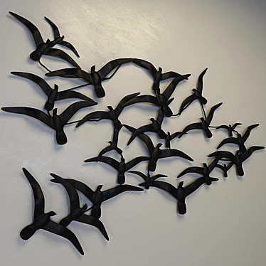 Metal Bird Wall Art 3D model image 1 