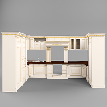 Modern Kitchen Set 3D model image 1 