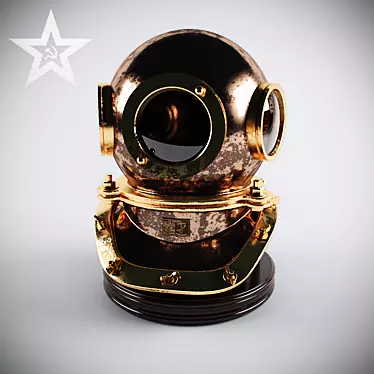 Retro Soviet Diving Helmet 3D model image 1 