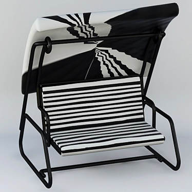 Modern Black and White Swing 3D model image 1 