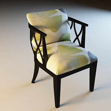 Elegantly Carved Wooden Chairs 3D model image 1 