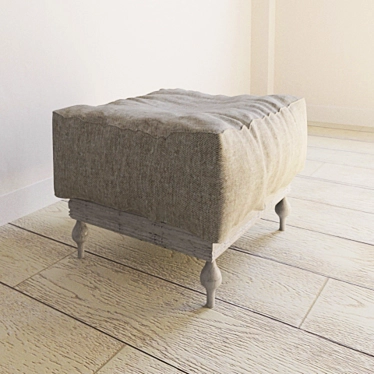  Cozy Velvet Pouf 3D model image 1 