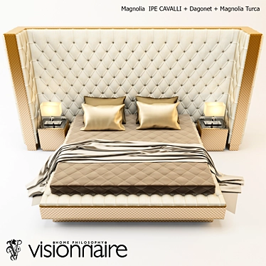 Elegant Visionnaire Magnolia Bed 3D model image 1 