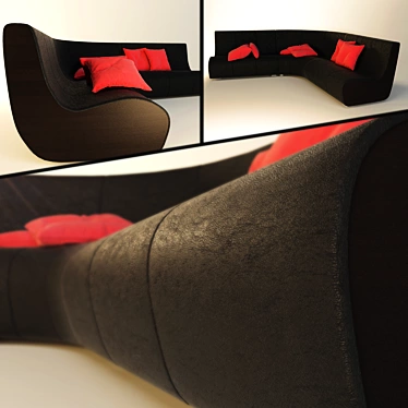 Versatile Leather Modular Sofa 3D model image 1 