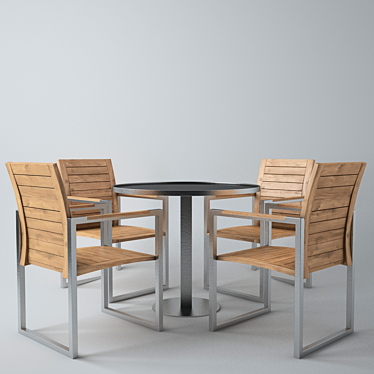 Royal Botania Outdoor Table & Chair Set 3D model image 1 