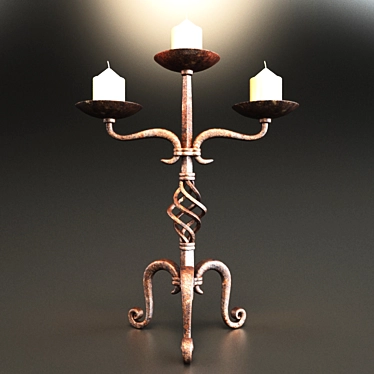 Elegant Iron Twist Candle Holder 3D model image 1 