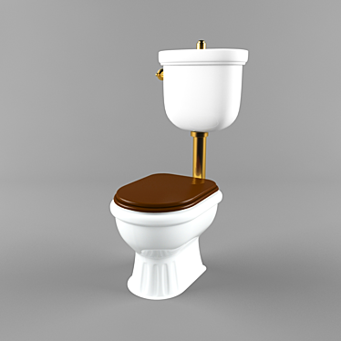 Retro White Floor Mount Toilet 3D model image 1 