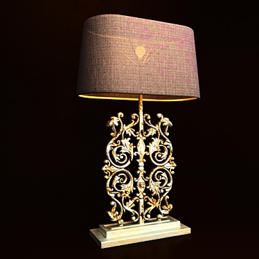 Antique Metal Table Lamp 3D model image 1 