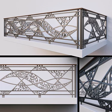 Elegant Iron Fence 3D model image 1 