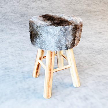 Furry Chic Stool from Zara Home 3D model image 1 